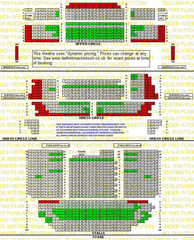 Prince Edward Theatre Value Seating Plan