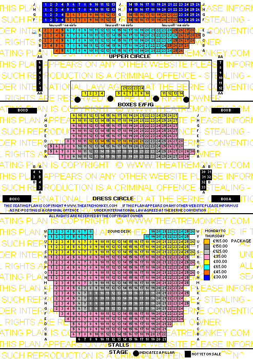 Gielgud Theatre seating plan prices
