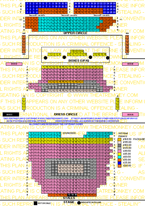 Gielgud Theatre seating plan prices