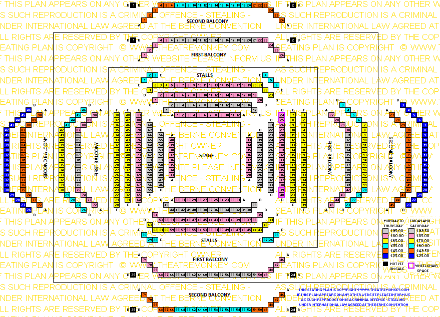 Sohoplace Theatre prices seating plan